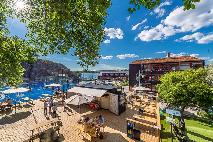 Byggnader och aktiviteter vid Kajen, Nacka Strand